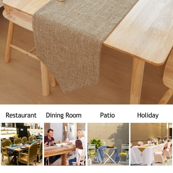 IC Løper Khaki Bordløper Lin Bordsløper for Fest Bryllup 30*180cm