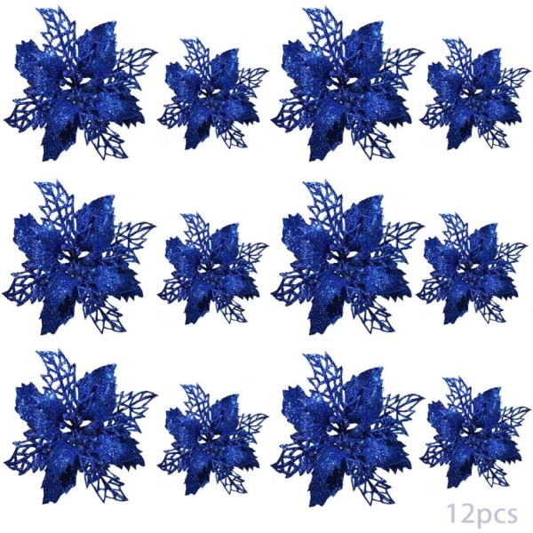 IC 12 stk julsimuleringsblomst, julstjerne julblomst,