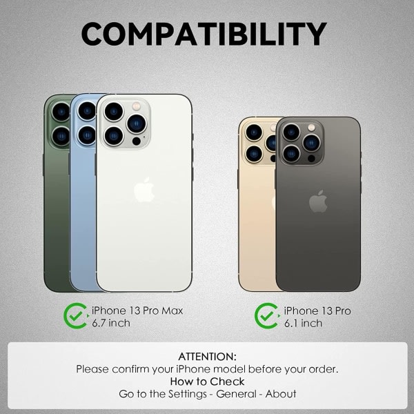 IC Alpine Blue Back kamerabeskyttelse kompatibel med iPhone 13 Pro og iPhone 13 Pro Max, [aluminiumlegering], fuld dækning og 9H hårdhedslinsbeskyttelse F