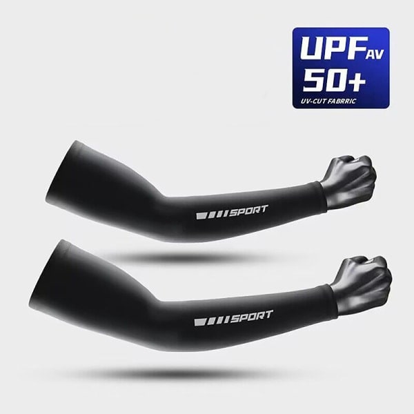 IC 2st Sports Arm Sleeve Compression Basket Cykling Arm Warme Svart