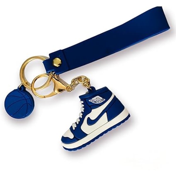 Basketnyckelring - Basketgåva - Nyckelring till minisko, blå, S - högkvalitativ IC