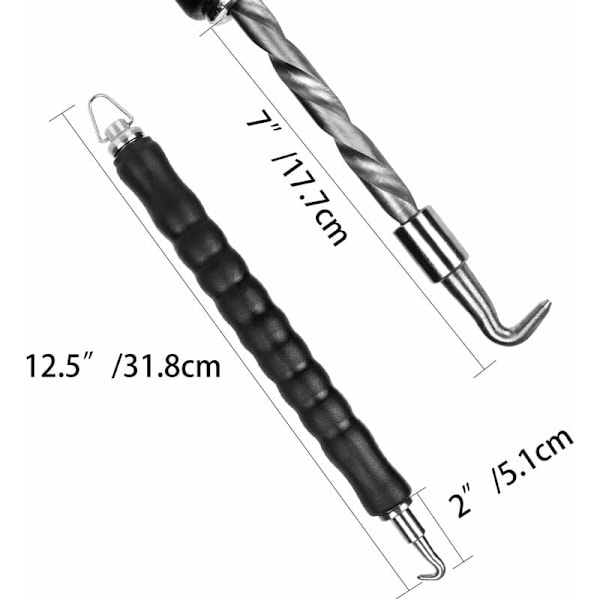 2 STK. Wire Twister, Automatisk Wire Twister for Armeringsjern, Rett Krok Twister og Buet Wire Twister Verktøy