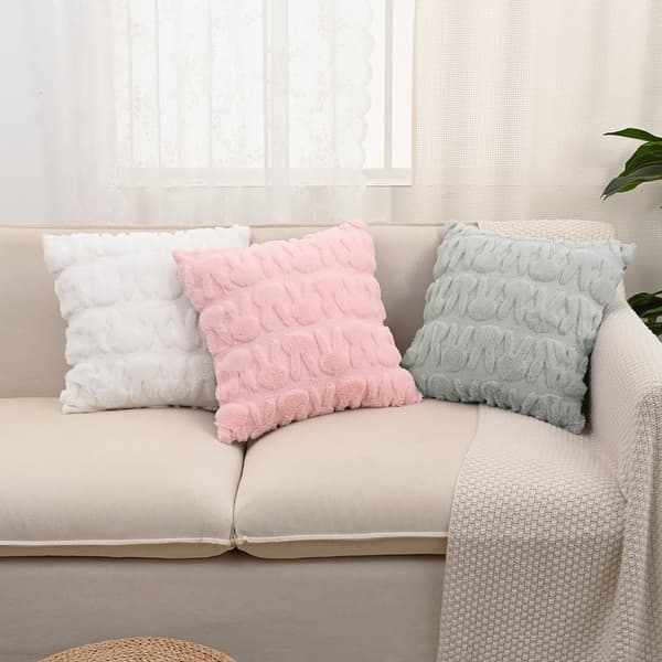 Nordisk Påskhare Kuddfodral Plysch Jacquard Vardagsrum Soffa Kudde Säng Kudde Kuddfodral Light gray rabbit Pillowcase + pillow core