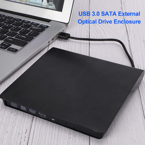 IC USB 3.0 DVD-enhet Externa optiska enheter Kapsling SATA till USB svart
