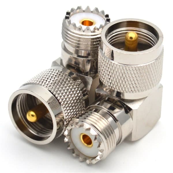 IC 1 stk UHF SO239 hunstik til UHF PL259 hanstik ret vinkel R