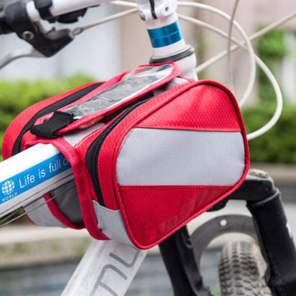 IC Cykeltelefonväska Cykelfrontram Top Tube Pack Cykelväska Sort
