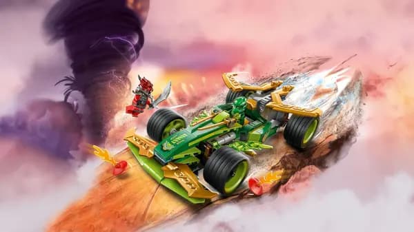 LEGO NINJAGO Lloyds pull-back racerbil byggesæt med 2 minifigurer til børn fra 7 år, 181 dele