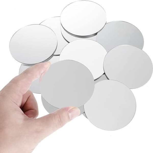 25-pakning Mini Runde Selvklebende Speil for Håndverk (3\" Diameter)
