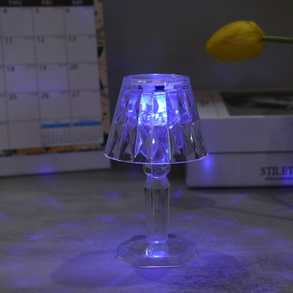 IC 1 st LED-kristall skrivbordslampa Projektori Akryyli timantti pöytälamppu L MONIVÄRINEN