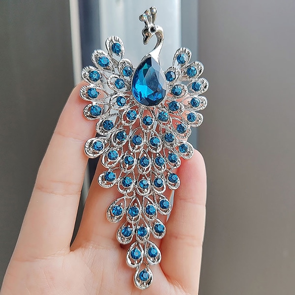 IC Mode Rhinestone Peacock Brosch Kvinnor Kläder Smycken Party
