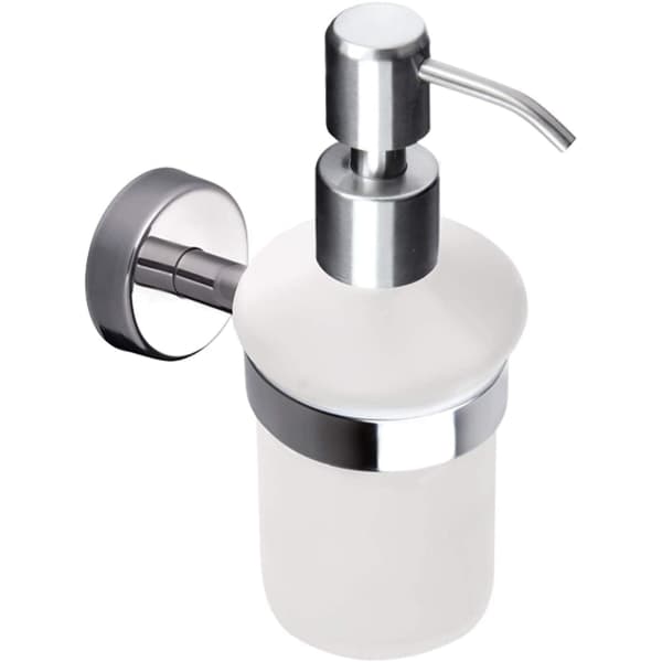 Sæbe- og dispenserholder, mattet glas, vægmonteret