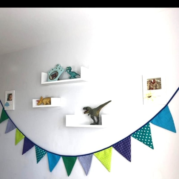 IC Stof Vimpel Girland Dobbeltsidig, 3,3 M Farverig Bunting Stof