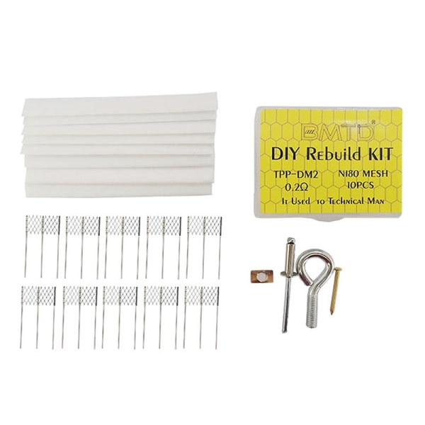 IC Gör-det-själv ombyggnadssats TPP DM2 0,2 ohm Ni80 Mesh Coil Värmtrådsverktyg 1Set