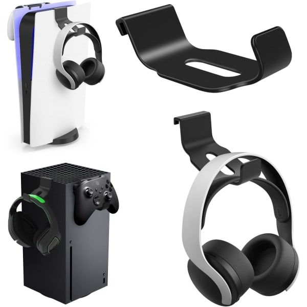 IC 2-pak PS5 headsetstativ, PS5 spilhovedtelefonkrog holder til PS5 PULSE 3D trådløst headset og controller, PS5 montering ophæng kompatibel