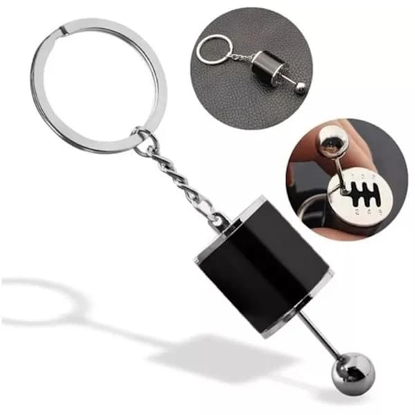 Sort Gear Shift Nøglering - Mini Bilgearkasse Stil, One Size sortEn one-size blackA one-size