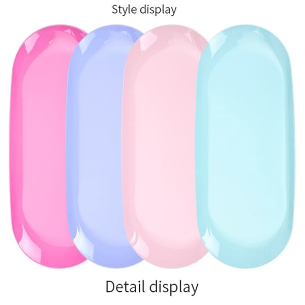 IC 1 stk rustfrit stål bakke Desktop kosmetisk opbevaring smykker metal Pink