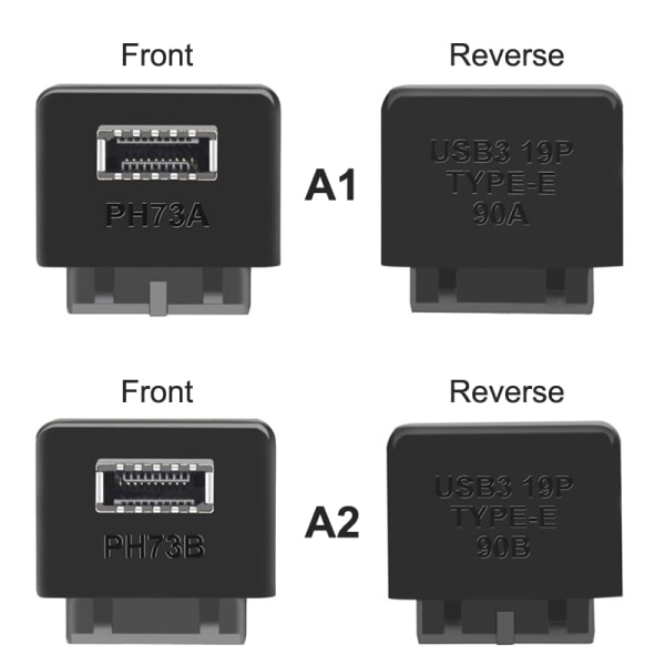 IC Moderkort USB Header Adapter USB3.0 19pin 20pin till TYPE-E 90 A1