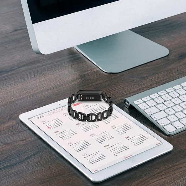 IC Metal Rem til Fitbit Luxe, Rustfrit Stål Sort