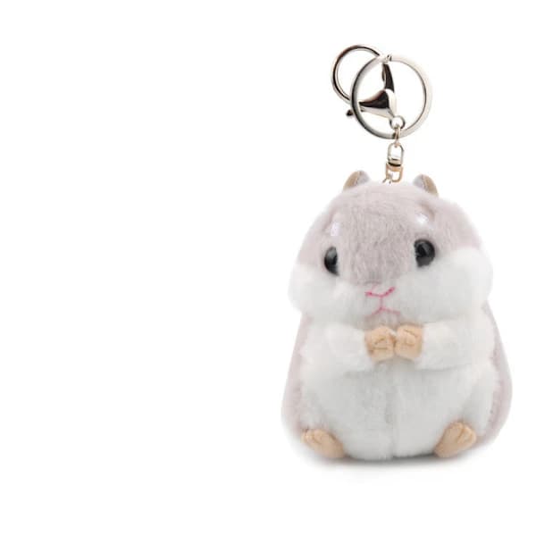 1 kpl Söpö Hamsteri Pehmo Avaimenperä Pehmolelu Avaimenperä Harmaa grey