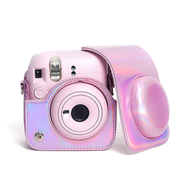 IC För Instax Mini 12 Case Kameraväska PU Cover Väska Polaroi Sølv øensize