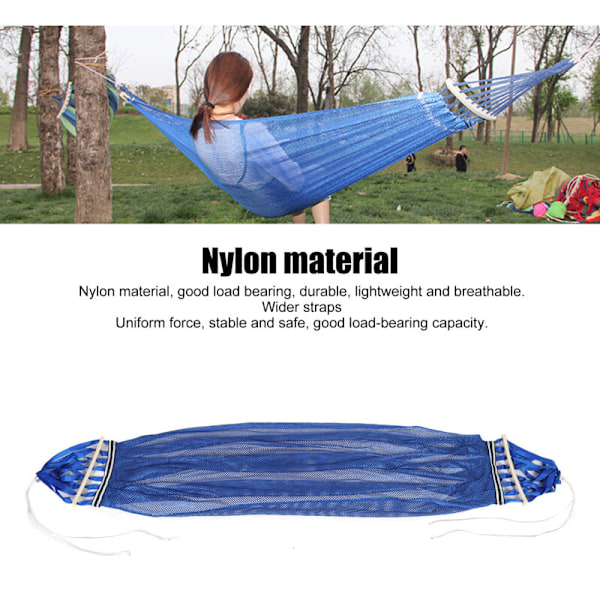 Anti-Flip Nylon Riippumatto, Sininen Verkkoriippumatto Ulko- ja Sisäkäyttöön, DUBUNS