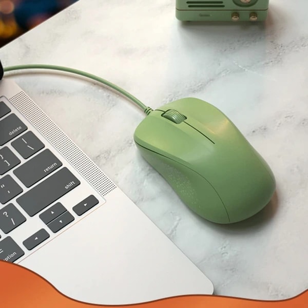 Stille Kablet Mus Notebook Stationær Computer Mus Computermus USB Mus Retro Grøn