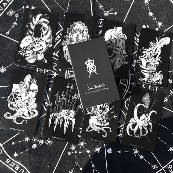 IC Blæksprutte Tarot Kort Spådom Skæbne Divination Dæk Familie Par Sort én størrelse