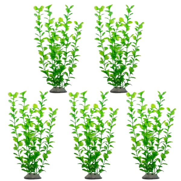 IC Brukes til akvariedekorasjon, plastakvarieplanter, 5-delt grønn