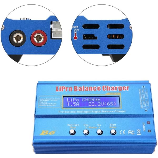 IC RC-batterilader, afbalanceret batterilader med strålende metalskal, egnet