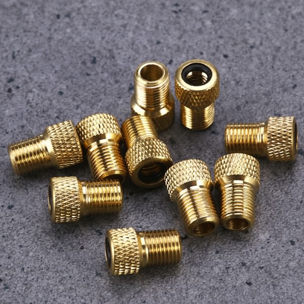 IC 10 stk ventiladapterpumpe Konverter Presta til Schrader kobberventil 10 stk