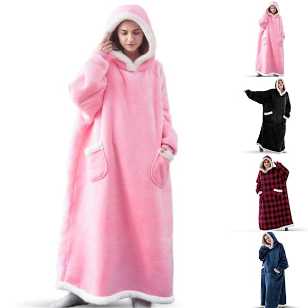 Huva för kvinnor och män, stor, fleece, extra stor pink