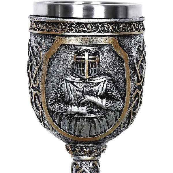 Personlig Bägare krus Medeltida Viking Knight Royal Chalice King Crusader Bägare Gothic Metal Cup til drikke, te, öl, vin