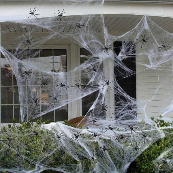 Halloween 200g Teko-hämähäkinseitit sisä- ja ulkokoristeluun, joustava