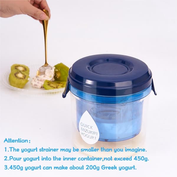 Klar - blå - Gresk - yoghurtsil - med - lokk - ultrafin - små - mengder - kremet - Lett
