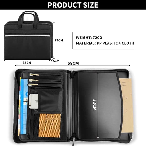 Document Folder - with - 13 - Conference Folder - Project Folder - Desk Accessories - File Organizer - Plastic - Document Tray Organizer Bag