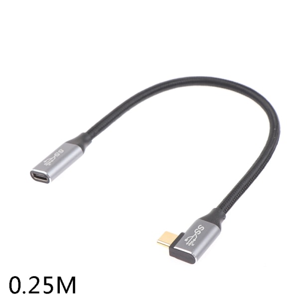 IC 100W Gen2 Type-C USB 3.1 naar USB-C Man Verlengkabel Data 0.25M