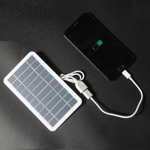 IC Solpanel solcelleanlegg for mobiltelefon batterilader Svart