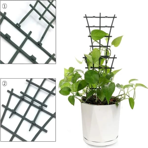 Växtspaljéset Stapelbara Växtstöd för Klätterväxter Inomhus och Krukväxter, 6-pack Mörkgrön 24,9 x 15 cm