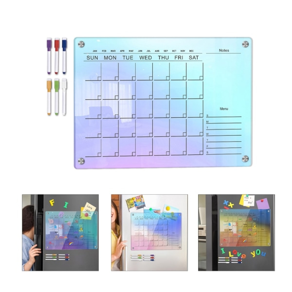 IC Magnetisk kalender Whiteboard Køleskab Uge Månedsplanlægger Kalender til Køkken Indkøbsliste To-Do-Liste null - HCTYU391 stor