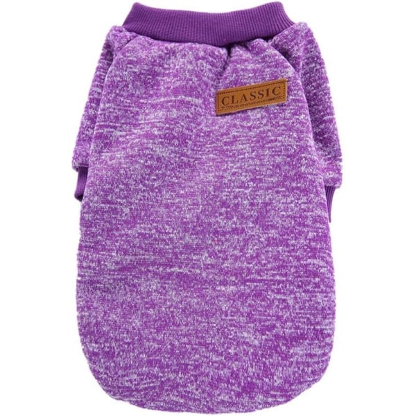 IC Hundeklær for hunder Hundegenser Myk tykkelse Varm valpegenser Vintergenser for hunder (lilla, XL)