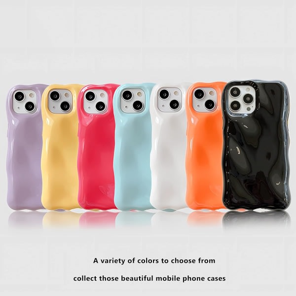 IC Orange iPhone-deksel, Kompatibel iPhone 13Pro Max, Fashion Cute 3D-deksel og farget meteoritform, Stötsäkert myk TPU-deksel for jenter, kvinner