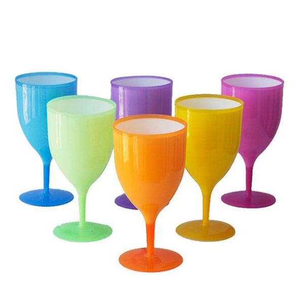 6 st/ set Dubbellagers Plastvinglas Cocktail Champagne