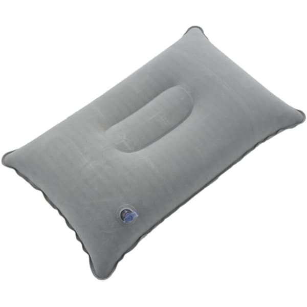 2-pack Uppblåsbara Kuddar Vikbara Portabla Dubbelsidiga Flockade Kuddar för Resor Flygplan Hotell Global Trend Ljusgrå