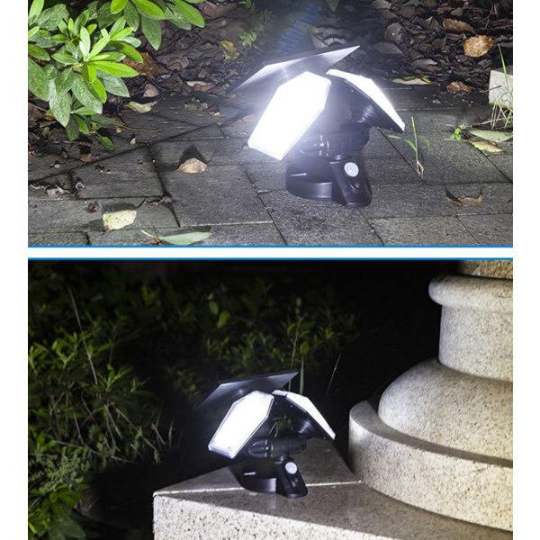 IC Solvägglampa, dubbelhuvud roterande rörelsedetektor regntät solbelysning