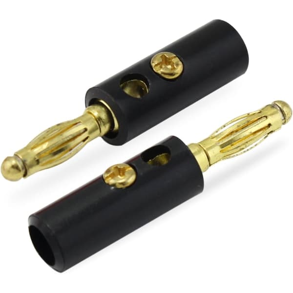 IC 10 par bananpluggar 4 mm guldpläterade ljudhögtalarkabelkontakter