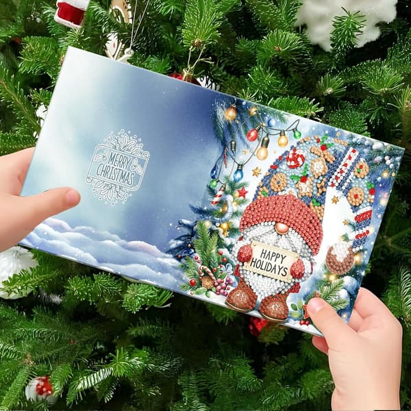 Diamantmålning Julkort, 5D Strass DIY Gratulationskort För Vänner Och Familj, Set Om 12, 15 x 30 cm