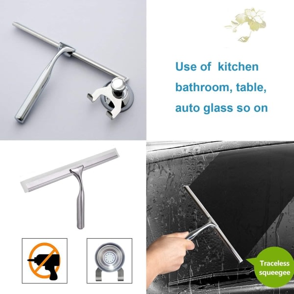 IC Duschsqueegee Glas Squeegee Vatten Hushållssqueegee i Rostfritt Stål