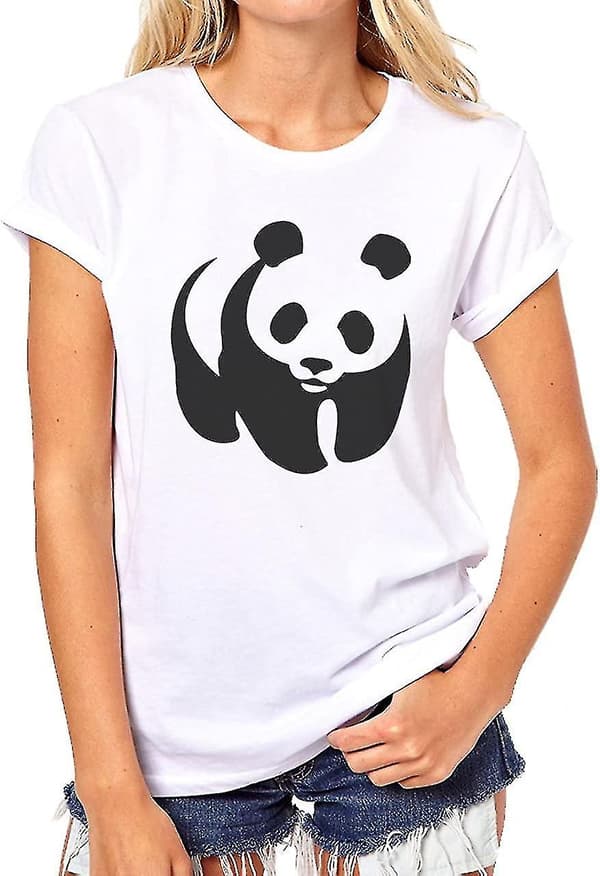 Sort og lys Wwf Panda Logotype Majestætisk T-shirt til kvinder S