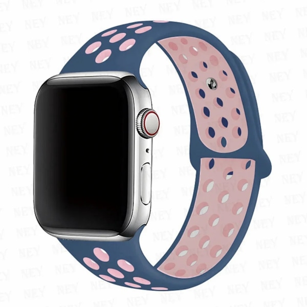 Sportrem för Apple Watch Band 45 mm 49 mm 44 mm 40 mm 41 mm 42 mm Silikonarmband correa iWatch Ultra 2 Series 9 8 SE 7 6 5 4 3 Ocear pink 12 S-M