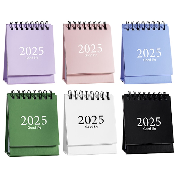 2025 enkel engelsk version mini skrivebords kalender Morandi skrivebords kalender bordpynt bærbar kalender 6 stk 2025